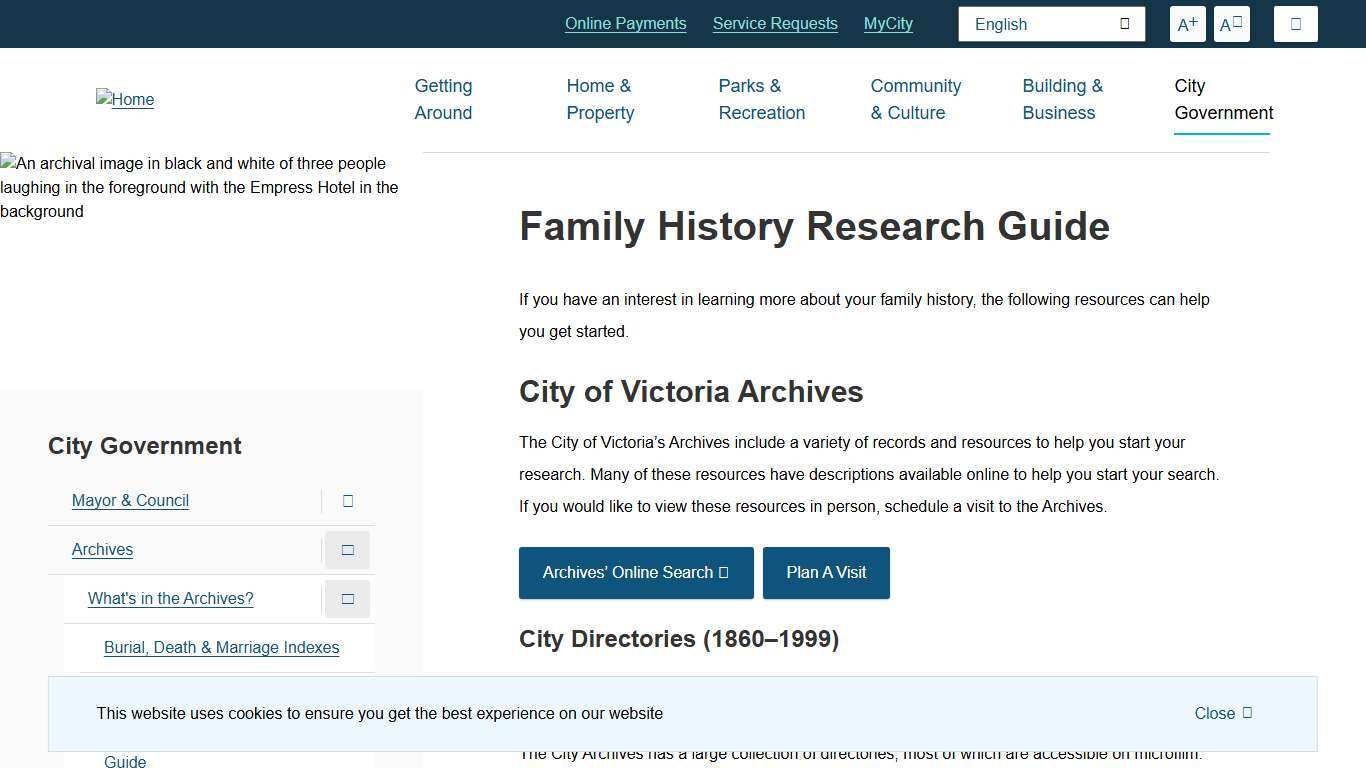 Family History Research Guide City of Victoria