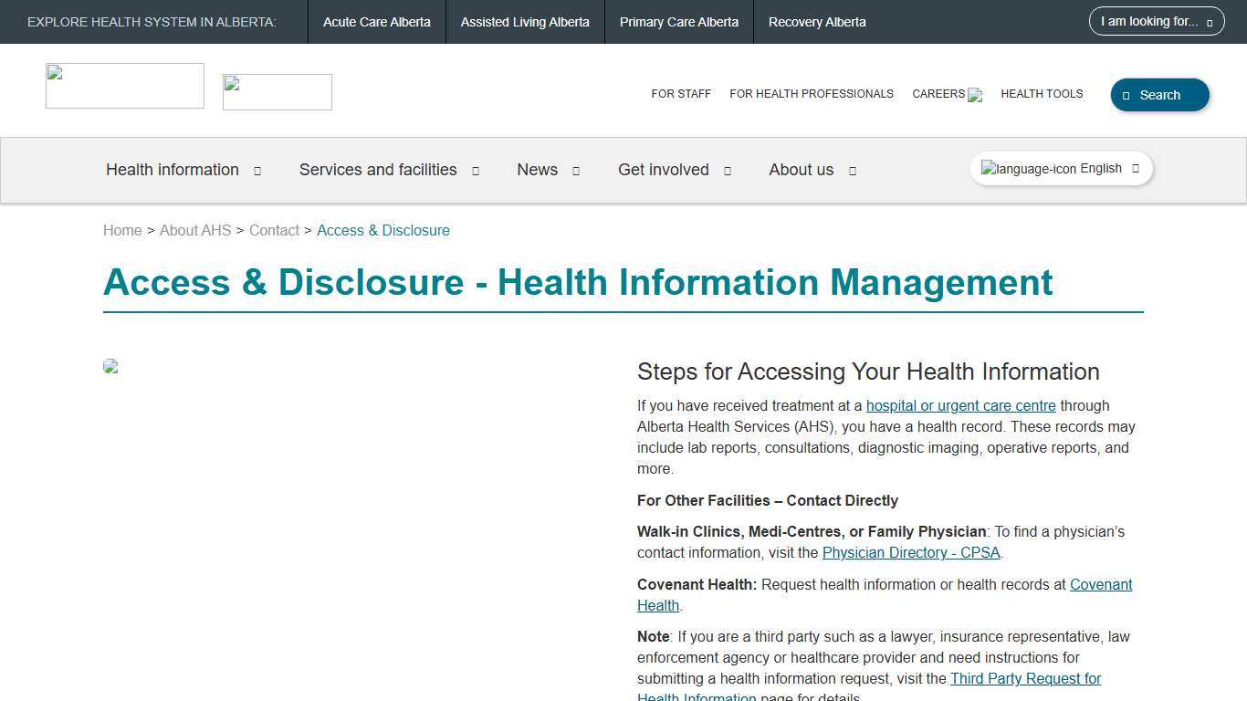 Access & Disclosure Alberta Health Services